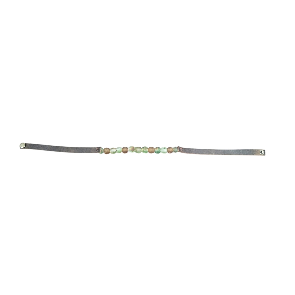New Handmade Krobo Bead And Leather Necklace - Picture 3 of 15